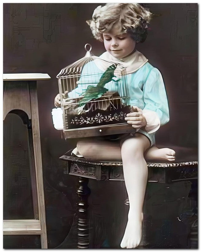 Belle Epoque Children 1910 Boy Cage 8x10 Photo Print 23052500437