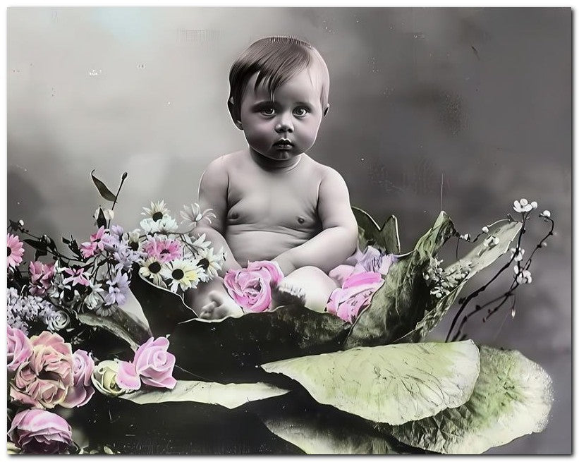 Belle Epoque Children 1910 Cabbage Baby 8x10 Photo Print 23052500451