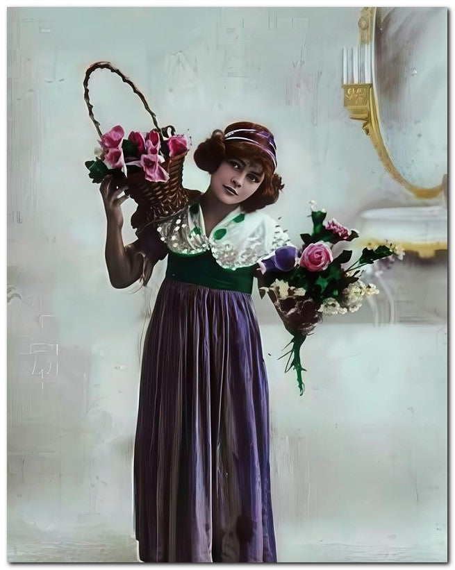 Belle Epoque Children 1910 Carry Flowers 8x10 Photo Print 23052500466