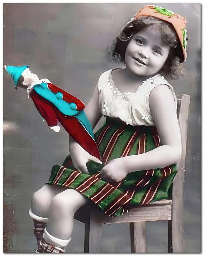 Belle Epoque Children 1910 Chair Doll 8x10 Photo Print 23052500474