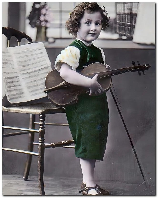 Belle Epoque Children 1910 Child Violin 8x10 Photo Print 23052500491