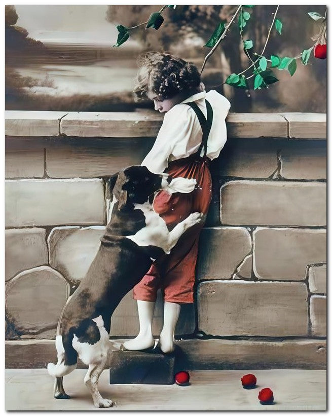 Belle Epoque Children 1910 Dog Child 8x10 Photo Print 23052500558