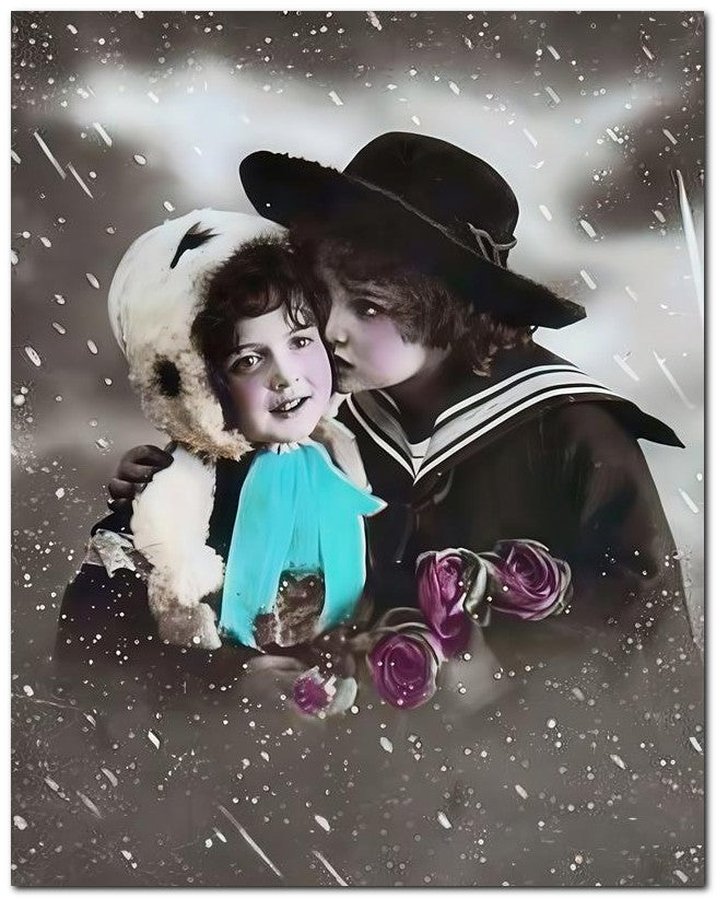 Belle Epoque Children 1910 First Kiss 8x10 Photo Print 23052500625