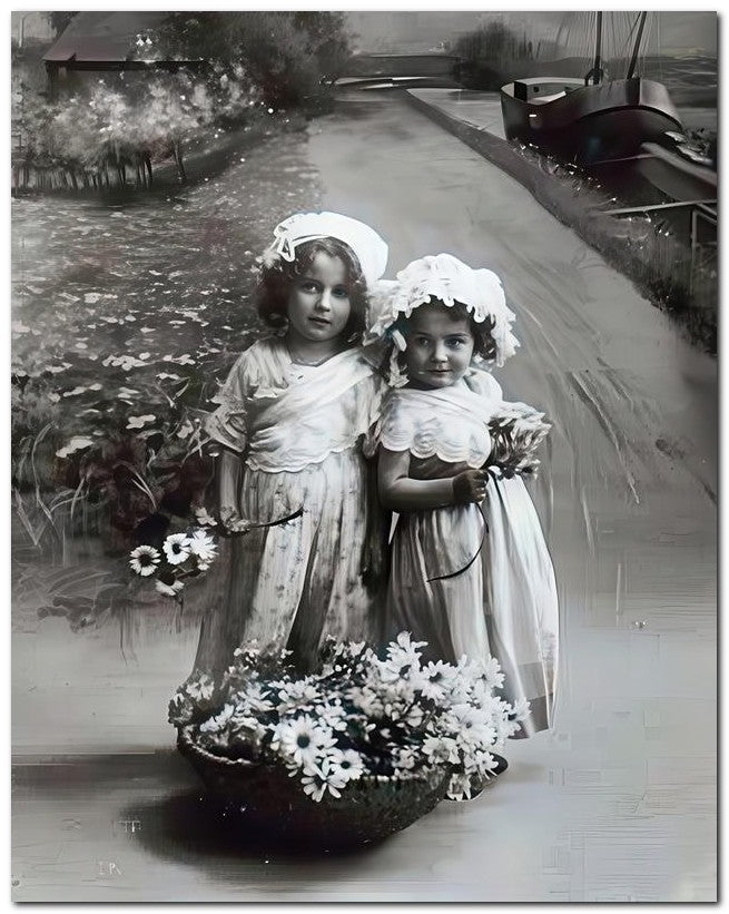 Belle Epoque Children 1910 Flower Kids 8x10 Photo Print 23052500637