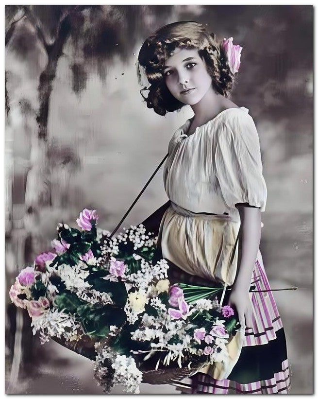Belle Epoque Children 1910 Gather Flowers 8x10 Photo Print 23052500644