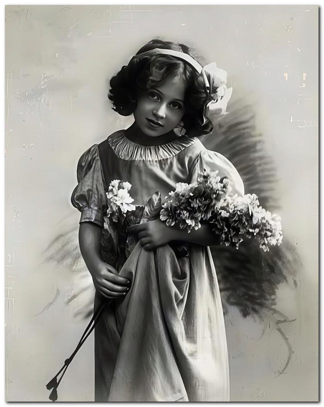 Belle Epoque Children 1910 Girl Fleurs 8x10 Photo Print 23052500669