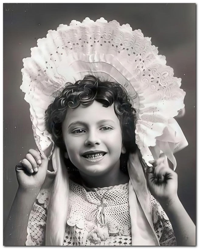 Belle Epoque Children 1910 Girl Ruffle Cap 8x10 Photo Print 23052500680