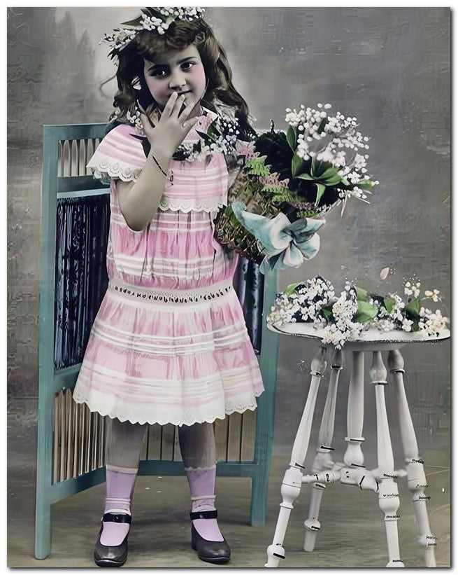 Belle Epoque Children 1910 Girl Table 8x10 Photo Print 23052500683