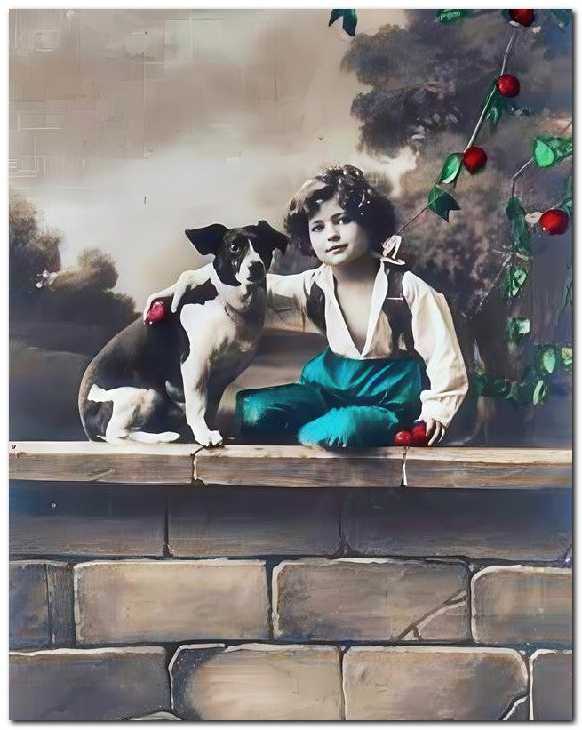 Belle Epoque Children 1910 Jack Russell Dog 8x10 Photo Print 23052500731