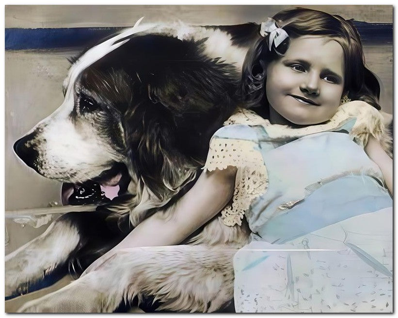 Belle Epoque Children 1910 Kid Dog 8x10 Photo Print 23052500740