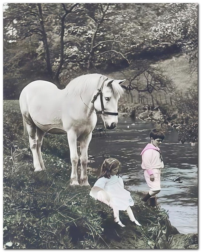 Belle Epoque Children 1910 Kids Horse 8x10 Photo Print 23052500756