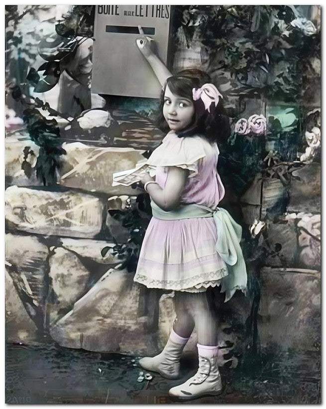 Belle Epoque Children 1910 Mail Letter 8x10 Photo Print 23052500814