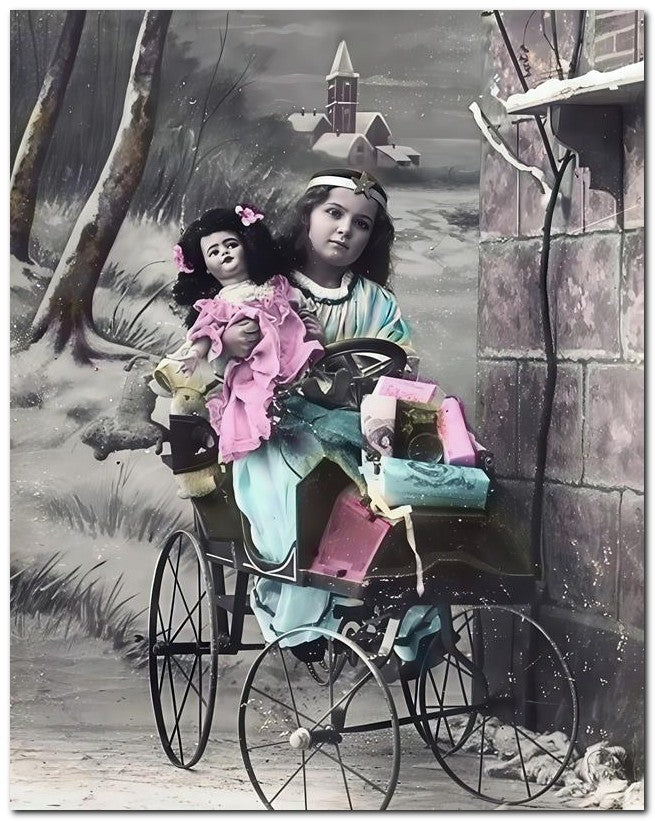 Belle Epoque Children 1910 Pedal Car Doll 8x10 Photo Print 23052500854