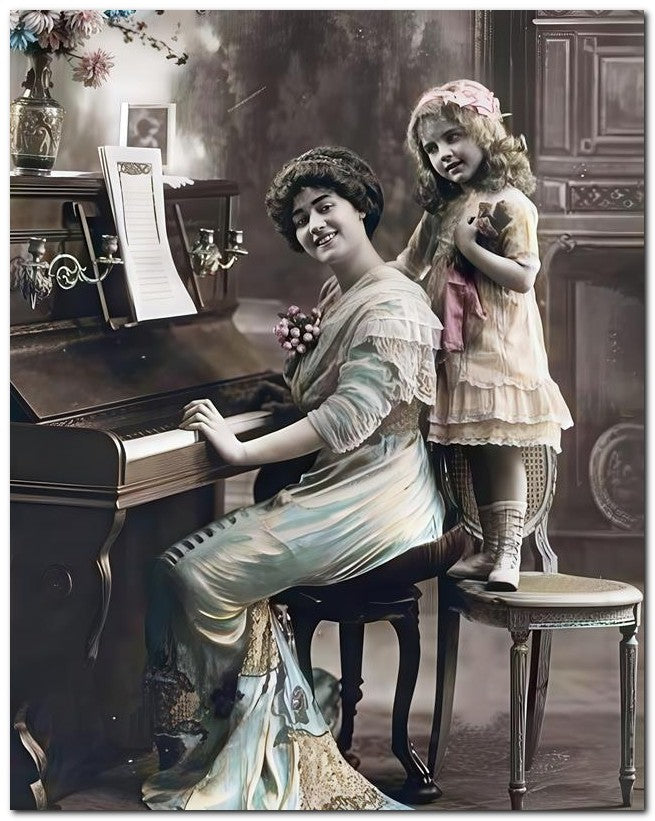 Belle Epoque Children 1910 Piano Cutie 8x10 Photo Print 23052500861