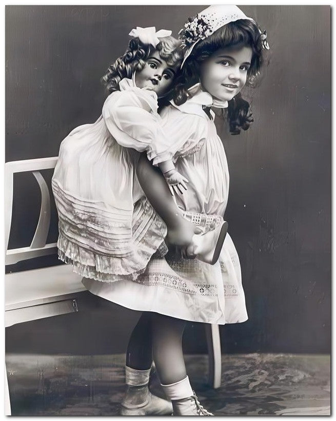 Belle Epoque Children 1910 Piggyback Doll 8x10 Photo Print 23052500871