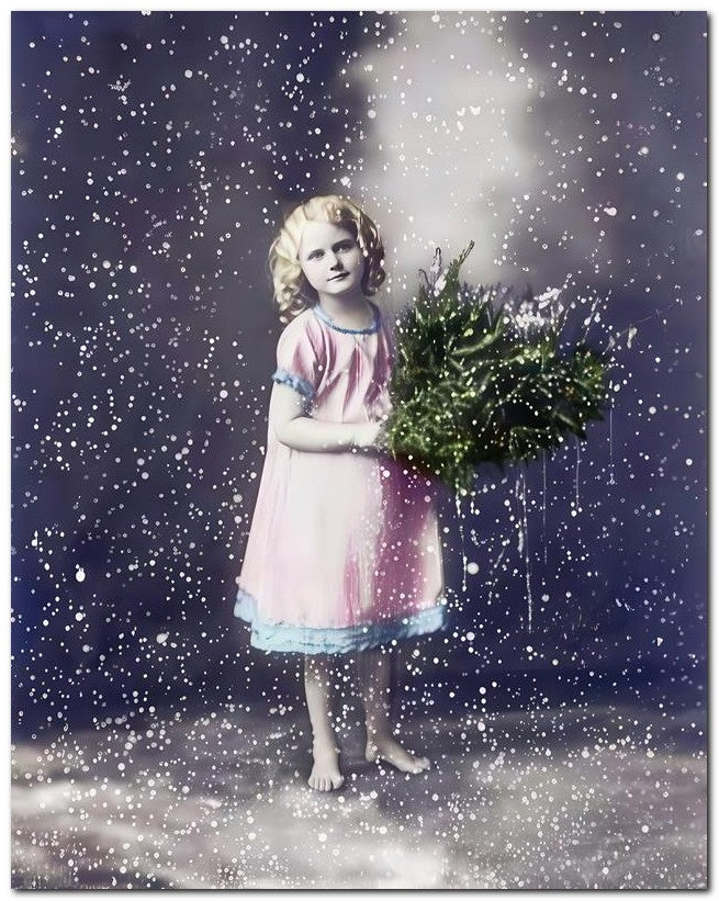 Belle Epoque Children 1910 Pink Dress Snow 8x10 Photo Print 23052500875