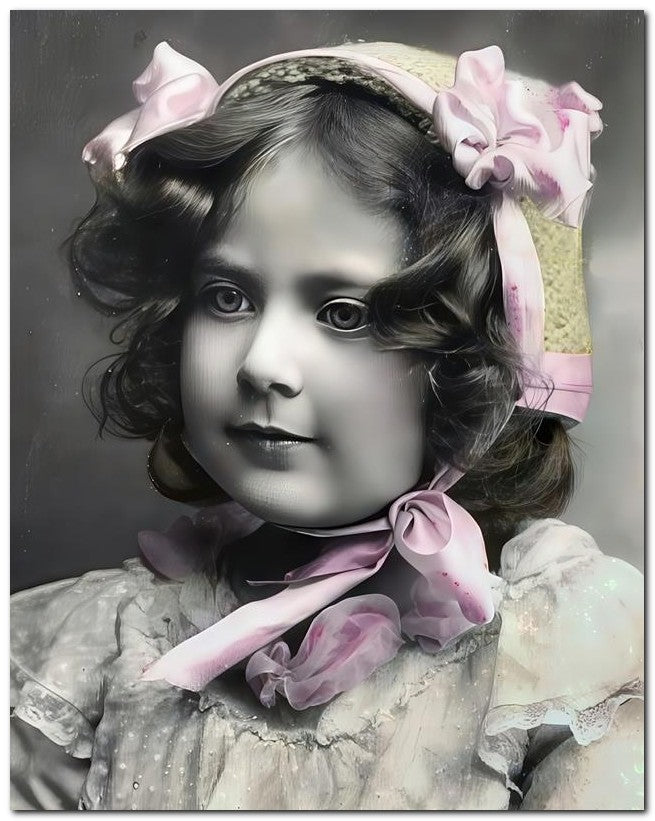 Belle Epoque Children 1910 Pink Ribbon 8x10 Photo Print 23052500877