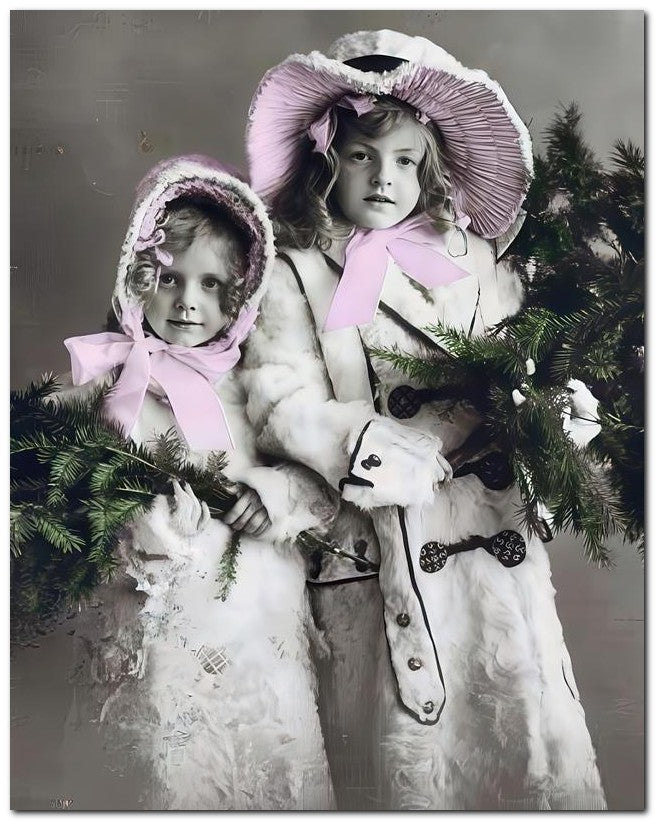 Belle Epoque Children 1910 Pinkbonnets 8x10 Photo Print 23052500879