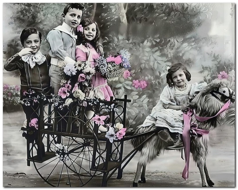 Belle Epoque Children 1910 Pony Cart 8x10 Photo Print 23052500886