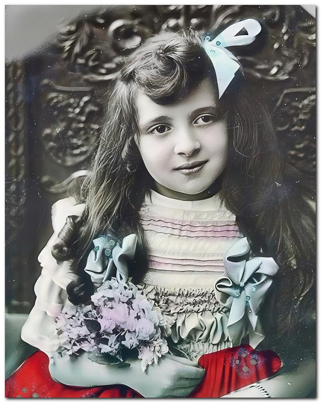 Belle Epoque Children 1910 Red Dress 8x10 Photo Print 23052500913