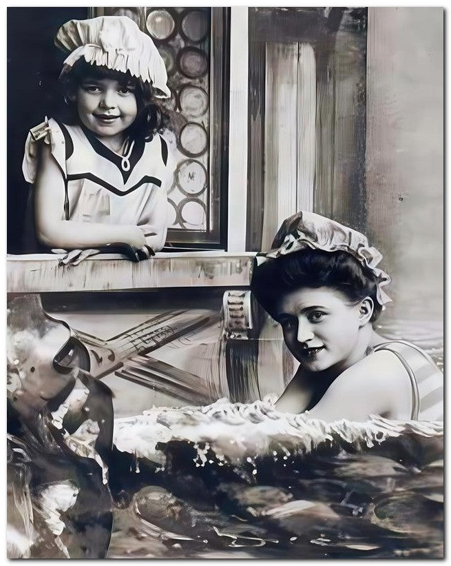 Belle Epoque Children 1910 Swim Girls 8x10 Photo Print 23052500993