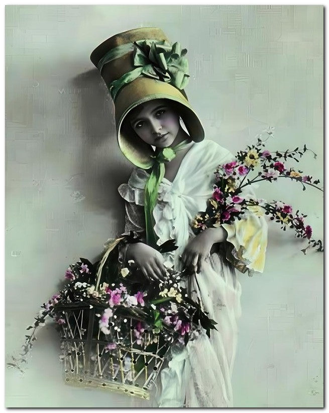 Belle Epoque Children 1910 Tall Hat Girl 8x10 Photo Print 23052501001