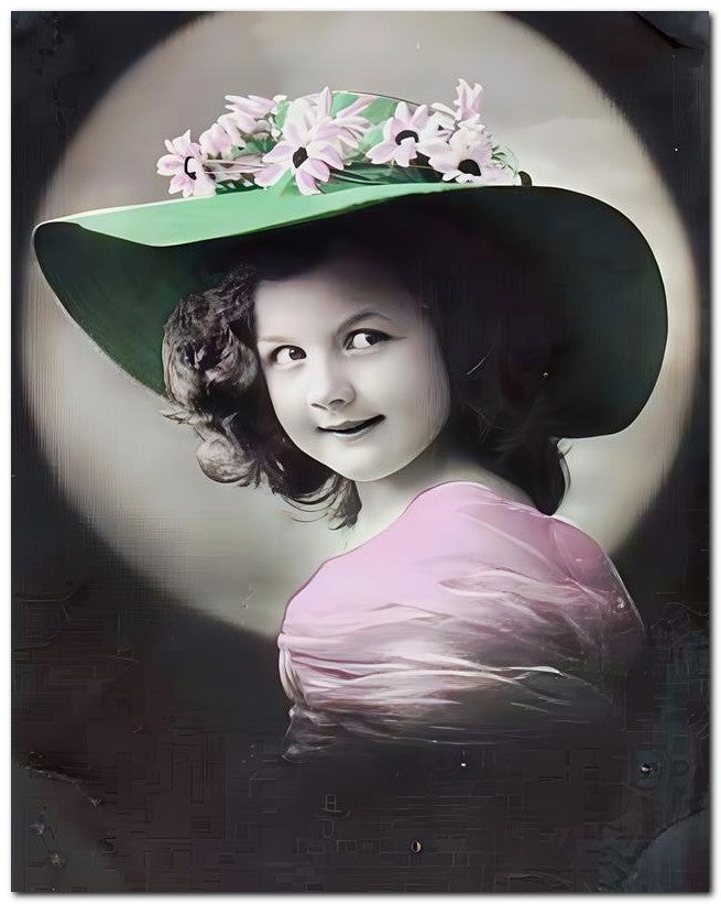 Belle Epoque Children 1910 Tiny Girl Hat 8x10 Photo Print 23052501013
