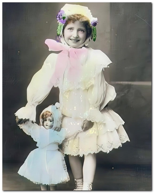 Belle Epoque Children 1910 Yellow Dress Doll 8x10 Photo Print 23052501066