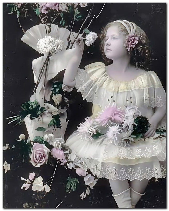 Belle Epoque Children 1910 Yellow Lace 8x10 Photo Print 23052501069