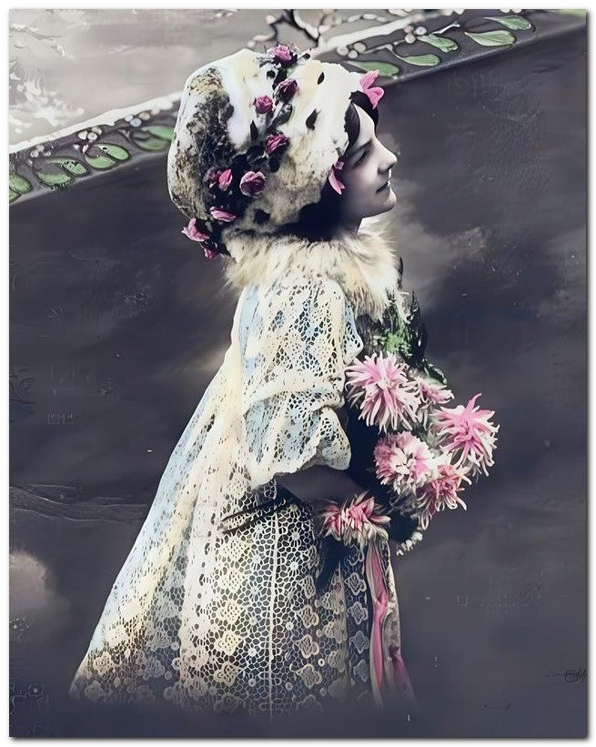 Belle Epoque Children 1911 Lace Dress Bonnet 8x10 Photo Print 23052501106