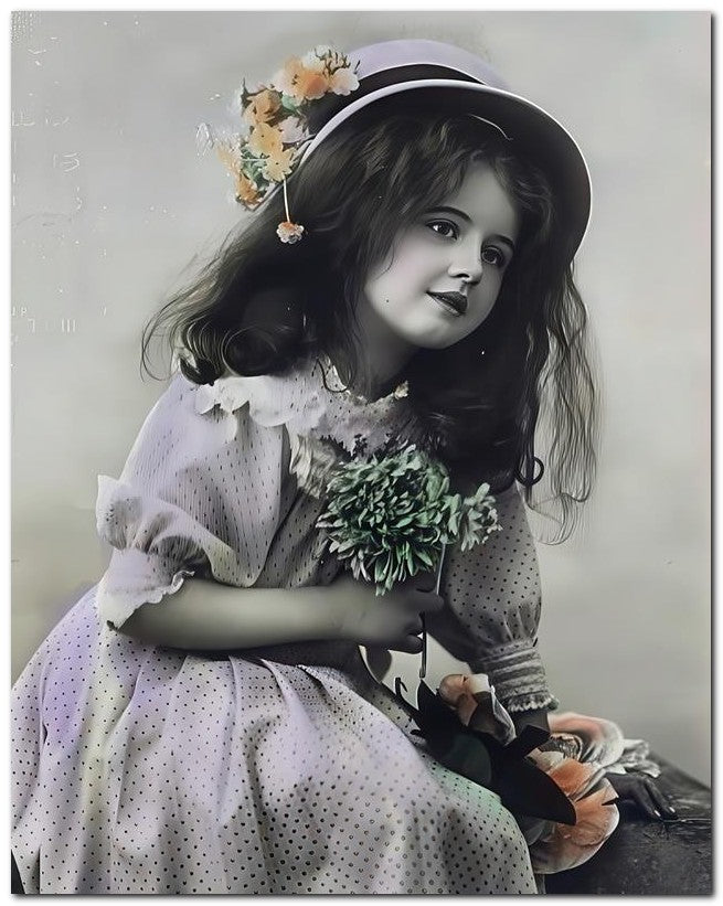 Belle Epoque Children 1911 Lavender Dress 8x10 Photo Print 23052501108
