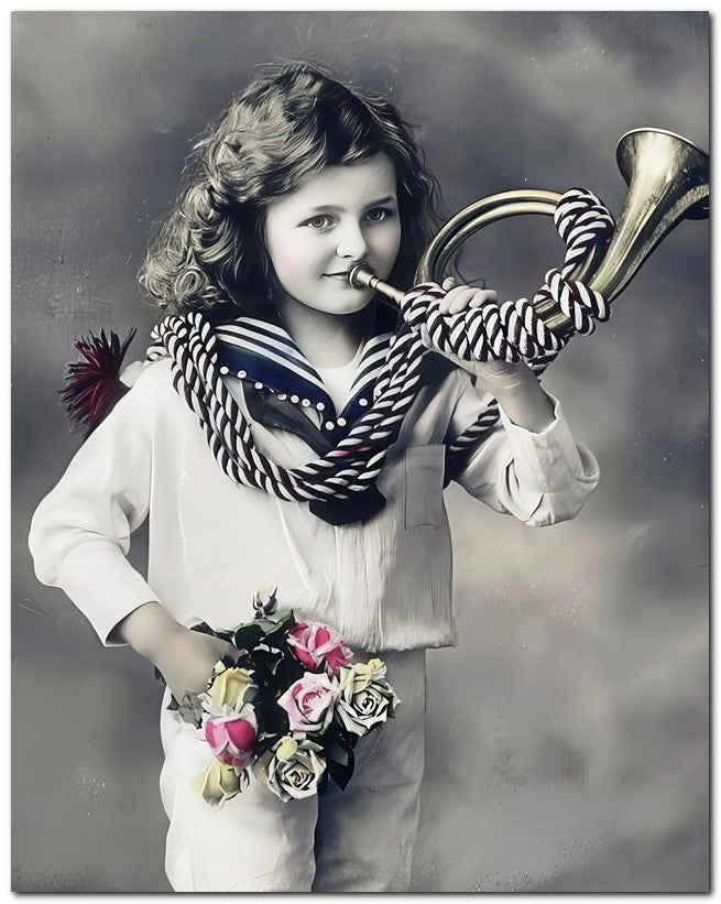 Belle Epoque Children 1911 Trumpet 8x10 Photo Print 23052501120