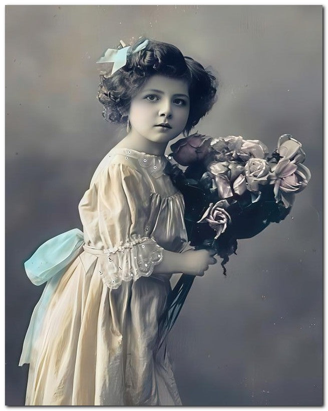 Belle Epoque Children 1912 Roses Girl 8x10 Photo Print 23052501172