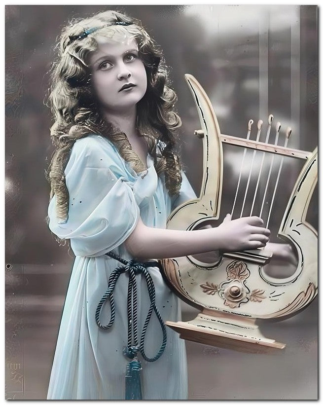 Belle Epoque Children 1913 Fancy Harp 8x10 Photo Print 23052501196