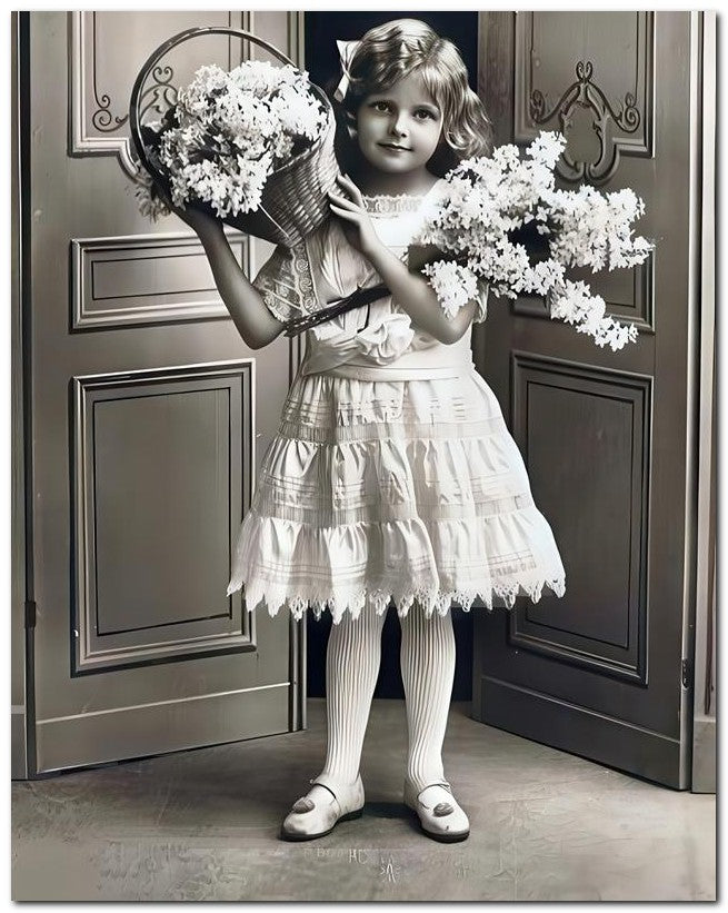 Belle Epoque Children 1913 Flowers Door 8x10 Photo Print 23052501199