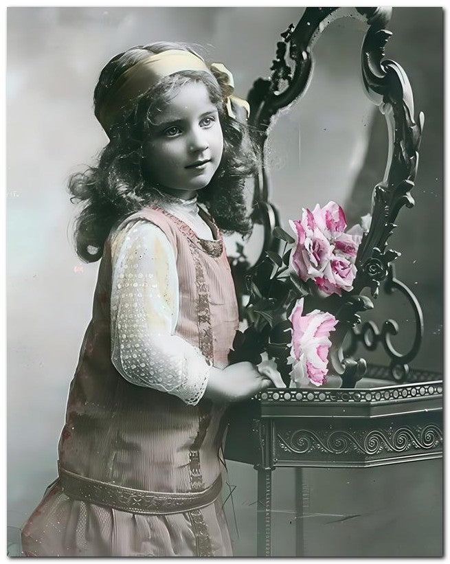 Belle Epoque Children 1913 Mirror Girl 8x10 Photo Print 23052501210