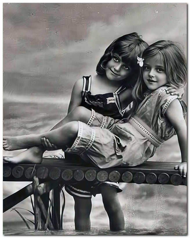 Belle Epoque Children 1913 Sea Girls 8x10 Photo Print 23052501219