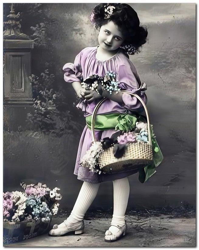 Belle Epoque Children 1914 Basket Sweet 8x10 Photo Print 23052501229