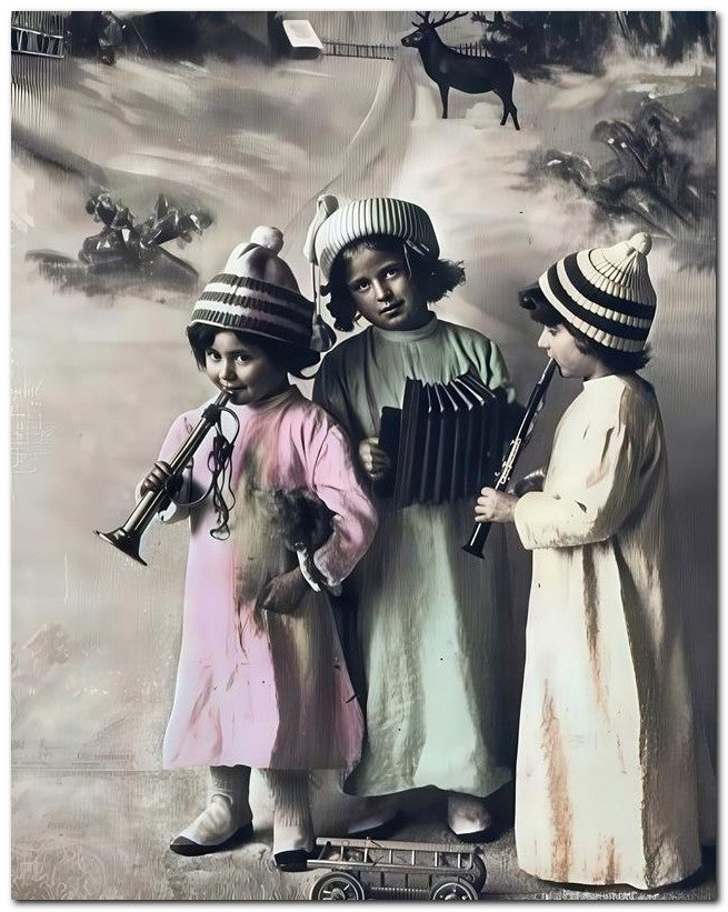 Belle Epoque Children 1914 Flute Accord Horn 8x10 Photo Print 23052501240