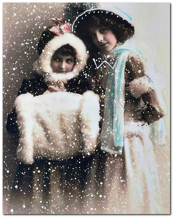 Belle Epoque Children 1914 Snow Cuties 8x10 Photo Print 23052501253