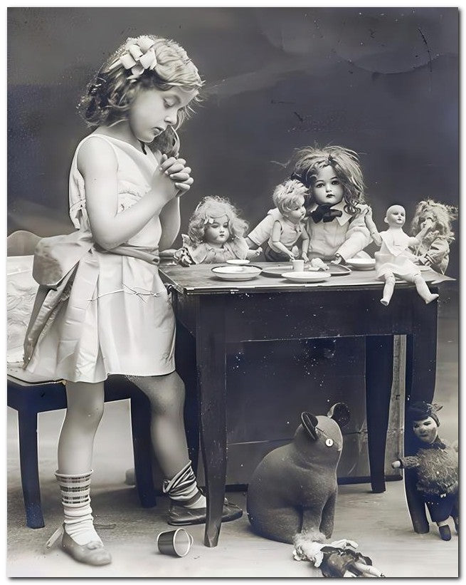 Belle Epoque Children 1914 Tea Prayer 8x10 Photo Print 23052501256