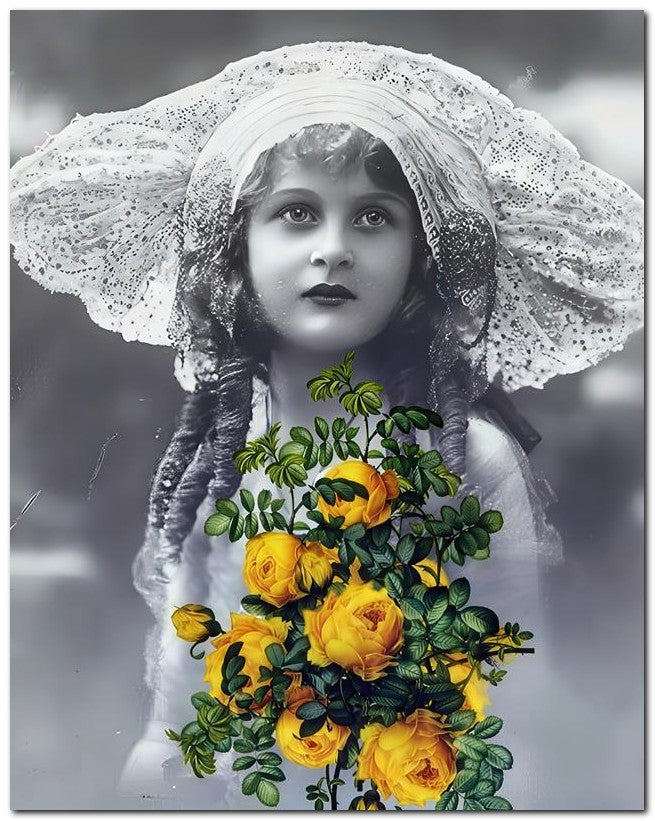 Belle Epoque Children 1914 Yellow Roses 8x10 Photo Print 23052501257