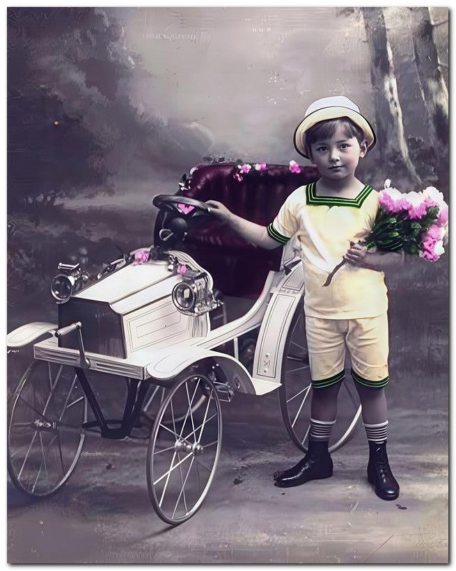 Belle Epoque Children 1917 Pedalcar Roses 8x10 Photo Print 23052501280