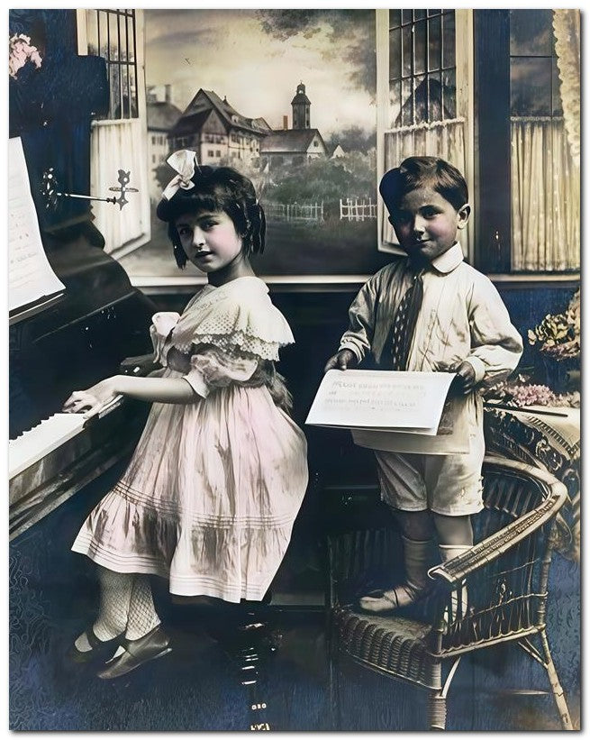 Belle Epoque Children 1918 Kids Piano 8x10 Photo Print 23052501287