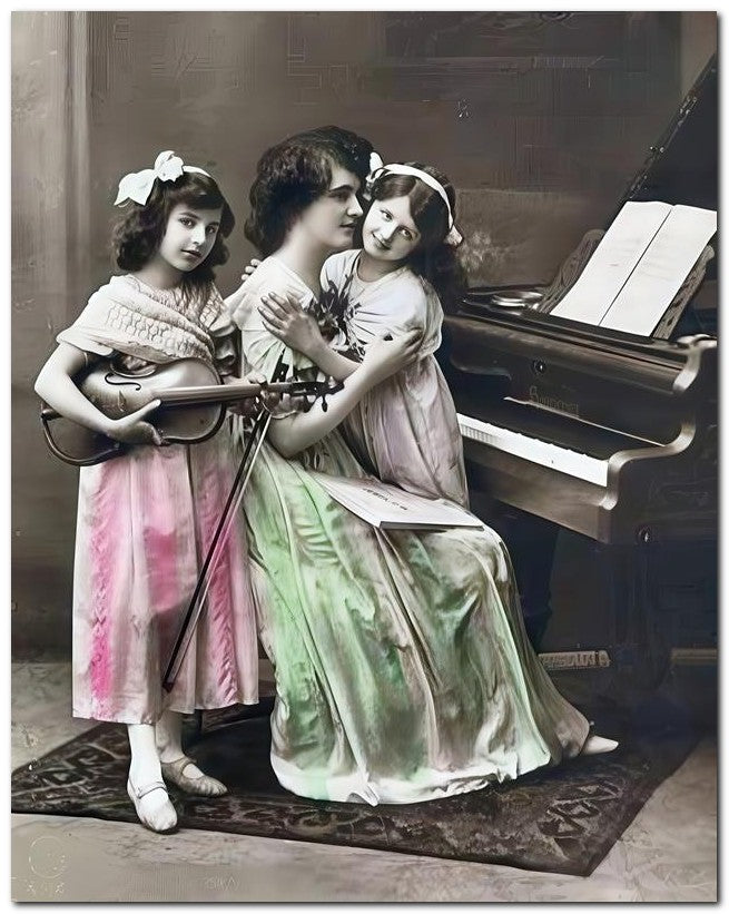 Belle Epoque Children 1919 Piano Mom 8x10 Photo Print 23052501294