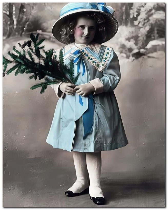 Belle Epoque Children 1920 Blue Dress 8x10 Photo Print 23052501299