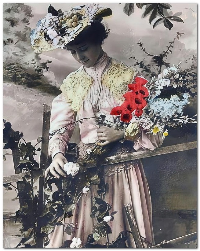 French Belle Epoque Fashion 1900's Bouquet 8x10 Photo Print 23052501419