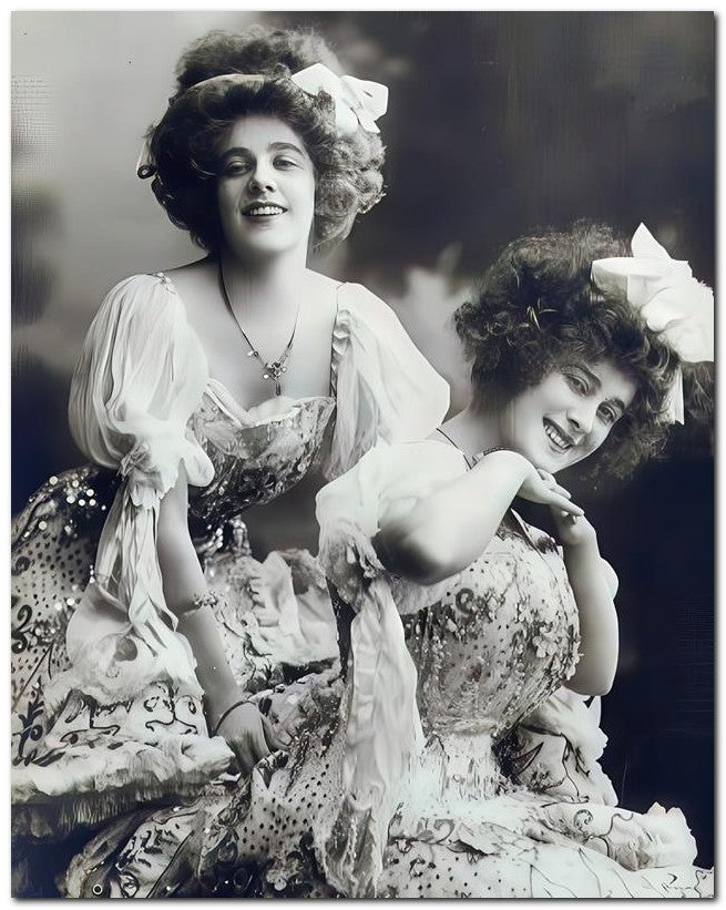 French Belle Epoque Fashion 1900's Sisters 8x10 Photo Print 23052501435