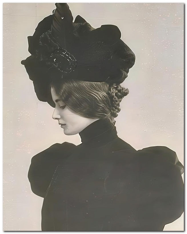 French Belle Epoque Fashion 1902 Black Hat 8x10 Photo Print 23052501449