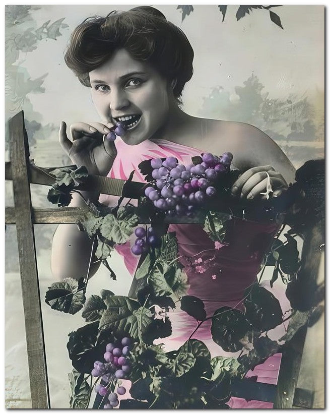 French Belle Epoque Fashion 1902 Eating Grapes 8x10 Photo Print 23052501451